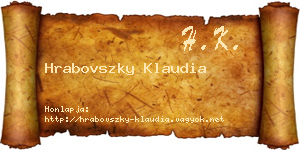 Hrabovszky Klaudia névjegykártya